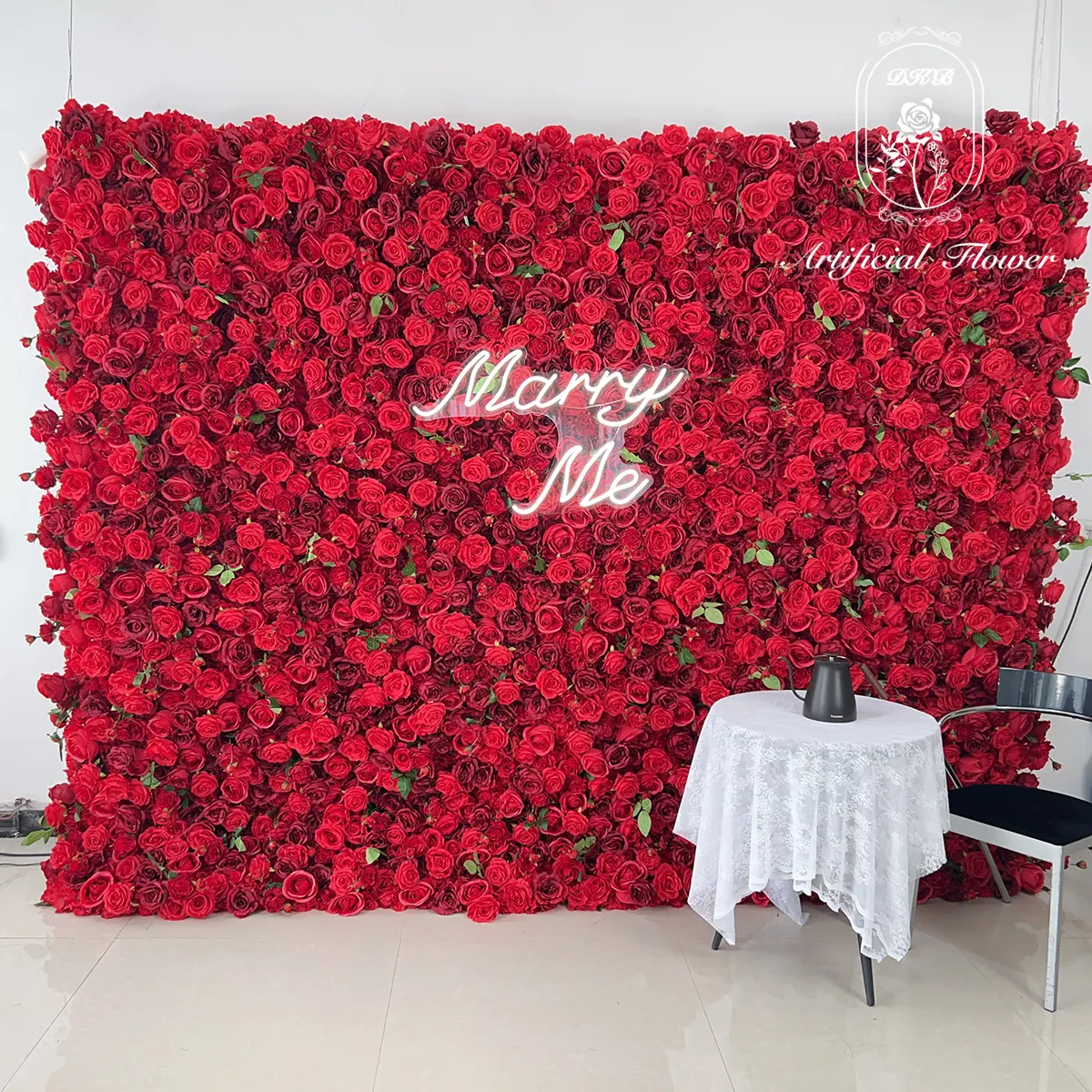Dinding Bunga dan tongkat dekorasi pernikahan panel dinding bunga merah buatan 3d bunga mawar lukisan dinding ruang tamu pernikahan ho