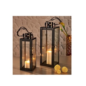 Premium Quality Stainless Steel Black Candle Holder Candle <b>Lantern</b> for Garden Decoration Available at Affordable Price - Product Image 1