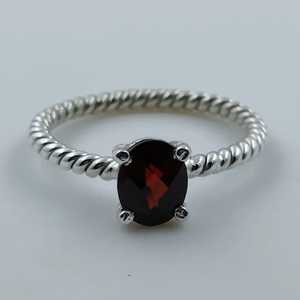 Boho Style <b>Garnet</b> 925 Sterling <b>Silver</b> Handmade <b>Ring</b> January Birthstone Inlay 18k Perfect Anniversary Birthday Gift for Her - Product Image 1