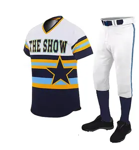 Uniformes de beisebol 100% poliéster Projete suas próprias uniformes de beisebol Softball para homens conjunto de camisa e calça