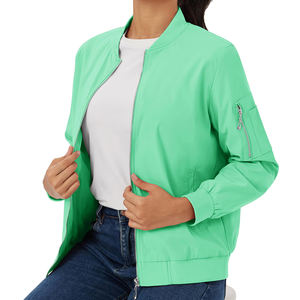 Blouson aviateur à manches longues coupe-vent chaud pour l'hiver blouson aviateur en polyester respirant coupe décontractée pour femme - Product Image 3