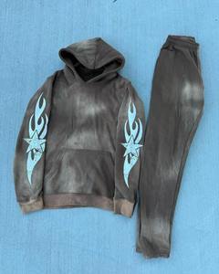 ชุดสตรีทแวร์ผ้าฝ้าย100% ออกแบบได้ตามต้องการชุดฤดูหนาวแพทช์กรดซักได้ด้วยซิปพิมพ์เทคนิค - Product Image 5