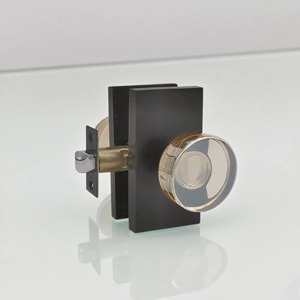 Black with Clear <b>Glass</b> <b>Door</b> <b>Knob</b> Crystal Look Handle for Interior Use Ideal for Bedroom Office Durable and Decorative Design - Product Image 1