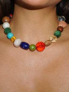 RtesinNecklace de resina de la mejor calidad, joyería de moda india hecha a mano para damas y niñas, símbolo cristiano, promoción exclusiva Natural - Product Image 2