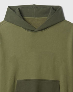 OEM/ODM 100% sweats à capuche en coton pour hommes logo imprimé bouffant 3D personnalisé couleur rouge unie sweats à capuche épaules tombantes pour hommes - Product Image 5