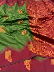 Nueva llegada estilo moderno increíble vestido puro Banarsi seda Sari Blusa con puro Kanjivaram Pattu completo Zari Trabajo Mujer moda - Product Image 5