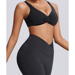 Sublimated Yoga Set Sport Bra and Shorts gym outfit Women's Running Jogging 2 Pieces Set Biker Shorts Sets - Product Image 4