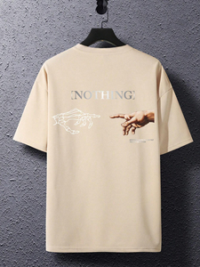 High Quality Blank Cotton StreetWear <b>Tshirt</b> Oversized Drop Shoulder T-shirt Custom Print logo Heavyweight T Shirt for Men's - Product Image 2