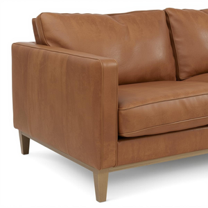 Modern 2 Seater Genuine Cowhide Leather Couch with Box Arms Solid Frame High End <b>Living</b> <b>Room</b> <b>Sofa</b> for Modern Interiors - Product Image 2