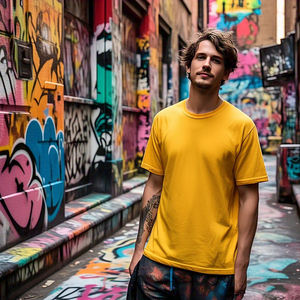 เสื้อยืดคอกลมผู้ชายผ้าคอตตอน100% โอเวอร์ไซส์เสื้อยืดผู้ชายสำหรับฟิตเนสเปิดไหล่ตกสำหรับฤดูร้อน - Product Image 3