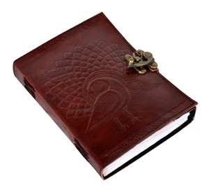 Journal en cuir personnalisé en relief de paon, Journal d'écriture, livre vierge, fournitures de bureau, carnet de notes pour étudiants, vente en gros - Product Image 4