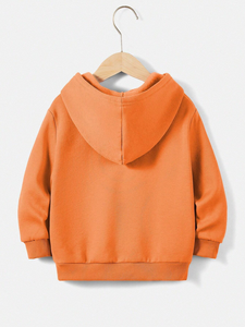 Ropa de bebé niño niña sudaderas con capucha Niño Color sólido manga larga pulóver oso Logo Hoodi para hombres - Product Image 5