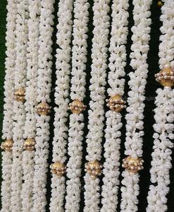 4 pieds de longueur de guirlandes artificielles Mogra Creeper Fluffy avec capuchon doré et perles guirlande de fond de jasmin - Product Image 6