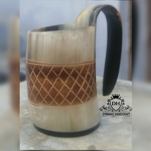 Heritage Warrior Horn Mug Artesanías naturales para una Experiencia premium para beber café y té - Product Image 2