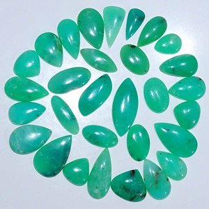 Cabochon lisse de taille libre Pierres de chrysoprase naturelles de haute qualité Produit de pierres précieuses de quartz fin - Product Image 5