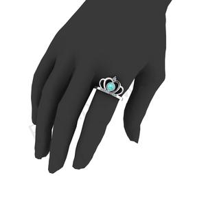 925 plata esterlina venta al por mayor aniversario boda Arizona turquesa circón 5mm bisel ajuste eternidad anillo de diseño de piedras preciosas - Product Image 6