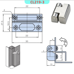 Bản lề cửa hộp phân phối Kete <span class=keywords><strong>CL219</strong></span>, thiết bị đóng cắt điện, tủ điện, thép không gỉ, công nghiệp, chịu lực cao - Product Image 6