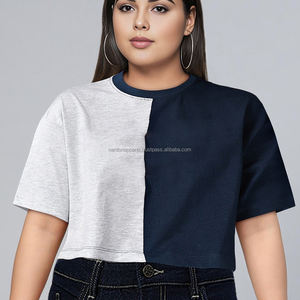 Nardon Apparel Custom Women's <b>Summer</b> Crop Tops Sexy Short Sleeve Cotton T Shirts with Button <b>Decoration</b> - Product Image 5