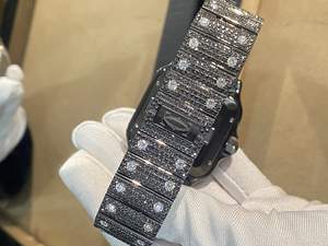 Luxury Black Moissanite Diamond <b>Watch</b> VVS Fully Bust Down Iced Out Hip Hop Style <b>Wrist</b> <b>Watch</b> For <b>Men</b> Gift For Him - Product Image 4