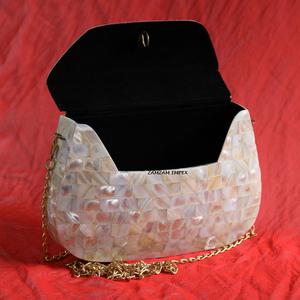 2025 LUJO NUEVA LLEGADA MADRE DE PERLA Y MOSAIC DE METAL BOLSA DE MANO DE FIESTA - Product Image 4