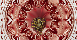 Modern Style Hand-Carved Ganesha Sculpture <b>Leaf</b>-Design Aluminium <b>Wall</b> Hanging for Home or Office <b>Decorative</b> Purpose - Product Image 5