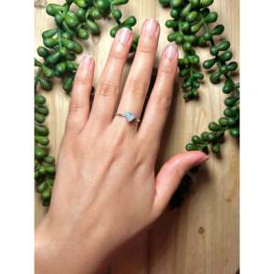 Navajo-Made Rhodium-Plated Opal and Sterling <b>Silver</b> <b>Statement</b> <b>Ring</b> Dainty Fine Jewelry for Everyday Wear - Product Image 4