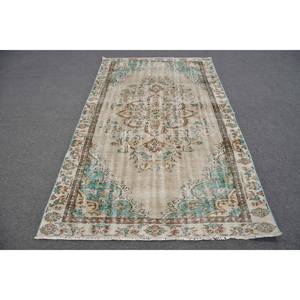 Alfombra turca Vintage de 4 pies, 9x8 pies, 3 pulgadas, Beige, azul, tejido plano clásico, patrón de retazos, piel de lana, látex para decoración de sala de estar - Product Image 1