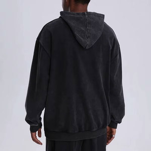 Sweat à capuche d'hiver vintage et décontracté pour hommes et femmes, coton délavé à l'acide, coupe régulière, impression numérique, polaire - Product Image 3