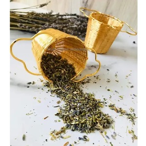 เครื่องครัวตะกร้ารองน้ำชาทำจากทองเหลืองมีด้ามจับสองด้านสำหรับที่กรองใบชาแบบถักด้วยมือ - Product Image 4