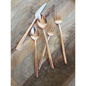 Wholesale Price Rose <b>Gold</b> Spoon Fork and Knife Amazing Long Stick Design Handle Knife and Spoon Fork Cutlery Set - Product Image 1