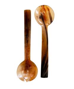 ชุดเซิฟเวอร์สลัดฮอร์นธรรมชาติคุณภาพเยี่ยมช้อนและส้อม2ชิ้นชุดที่เสิร์ฟสลัดส่วนบุคคลเครื่องครัวและอุปกรณ์บนโต๊ะอาหารแบบผสม - Product Image 1