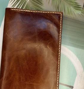 Custom Men's Slim Leather <b>Wallet</b> Long Minimalist <b>Smart</b> Card Holder Open Closure RFID Feature Polyester Lining Candy - Product Image 2