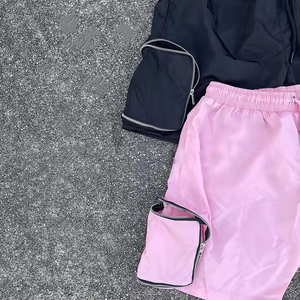 Pantalones cortos de poliéster informales de alta calidad para hombre, tela de nailon con cremallera, cómodos joggers Cargo multibolsillos, nuevos estilos cortos sólidos - Product Image 5