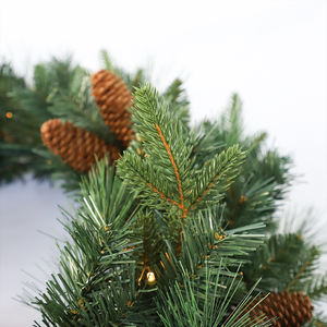 Çam meyve ile el yapımı tatil çelenk PE PVC çam iğne geri dönüşümlü ambalaj kağıdı katlanmış kapalı pencere için kurutulmuş Juniper Sprigs - Product Image 4