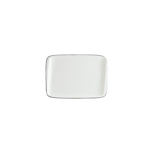 Assiette de service rectangulaire en porcelaine Cosmos Move Premium 36x25 cm, assiette de présentation moderne et élégante blanche pour les fêtes - Product Image 1