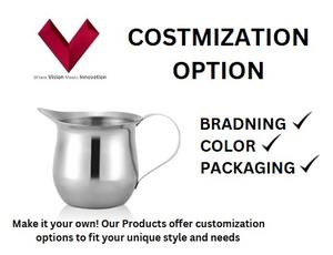 Pot de crème à large bouche en acier inoxydable en gros, profitez d'une coulée lisse et sans gâchis, cruche de crème en acier inoxydable - Product Image 3