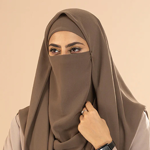 Precios al por Mayor Última Colección Nuevo Estilo Hiyab Musulmán Liso Teñido Color Sólido Poliéster Transpirable Ligero - Product Image 6