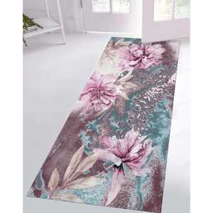 Printed Rug: Pink Peony <b>Painting</b>, <b>Flower</b>, Abstract, Runner, Bedroom, Small, Entry,Chenille Rug - Product Image 5