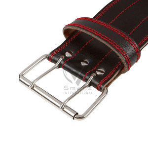 Cinturón de cuero de una sola punta para levantamiento de pesas, diseño personalizado, cinturón de elevación de potencia en cinturones de una sola punta de cuero de dos colores - Product Image 4