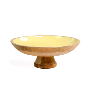 Wood Fruit Bowl Creative Porcelain Fruit Bowl Living Room Decor Bowl With Wooden Stand <b>Table</b> Top Decorative - Product Image 5