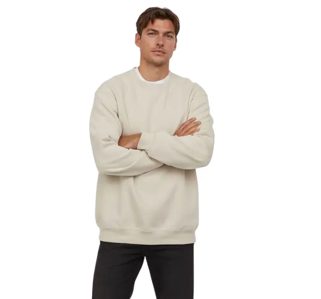 Sweat-shirt d'hiver imprimé noir et blanc pour hommes, col rond, broderie chenille surdimensionnée, sweat-shirt de haute qualité 24