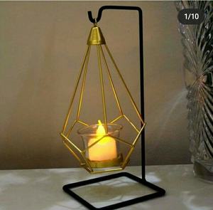 Candelero personalizable de estilo moderno para decoración del hogar de alta calidad, soporte de vela de latón Natural chapado en oro y plata, FAROL DE Metal hecho a mano para el hogar - Product Image 3