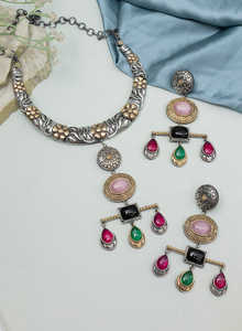 Fancy Style Kunvika Hasli Necklace <b>Set</b> for <b>Women</b> Elegant Ethnic Jewelry Trendy Fashion Statement <b>Gift</b> Affordable Quality - Product Image 4