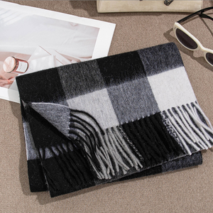 24 New Wool Scarf Feel Cashmere Ladies High-grade Tassel Thickened Neck Warm Plaid Versatile Shawl - Product Image 2