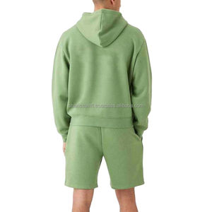 Ensemble de vêtements d'été personnalisés unisexe tout nouveau sweat à capuche zippé et short en coton vêtements de jogging pour hommes et sweat-shirt pour femmes - Product Image 3