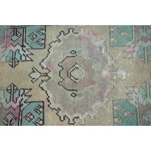 พรมตุรกีวินเทจ ขนาด 1.5x2.7 ฟุต พรมลายจุดเล็กสีเขียว - Product Image 5