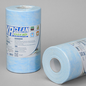 Krclean แผ่นกระดาษ100สีฟ้า20x20ซม. 1ชั้นผ้าเช็ดทำความสะอาดครัวแบบม้วนกระดาษดูดซับสำหรับทำความสะอาดพื้นผิวห้องครัว - Product Image 5