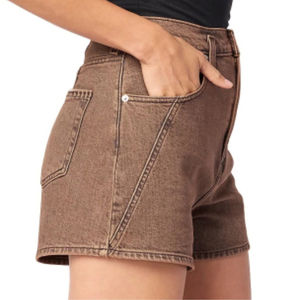 Short en jean pour femme Marron Jeans 100% Coton Style décontracté, Short droit écologique pour femme - Product Image 6