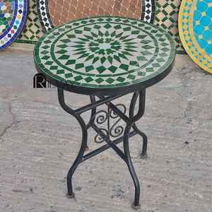 Table d'appoint en mosaïque éblouissante: Art irisé-Table basse bleue-Table d'appoint-Décor de salon-Cadeau - Product Image 3