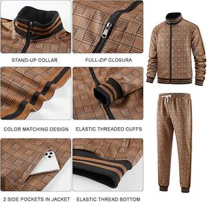Chándal de moda 2025, chándal de manga larga transpirable de alta calidad para hombres, 100% de algodón - Product Image 6